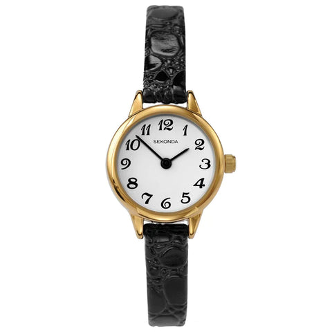 Sekonda - Gold + Black Leather Watch