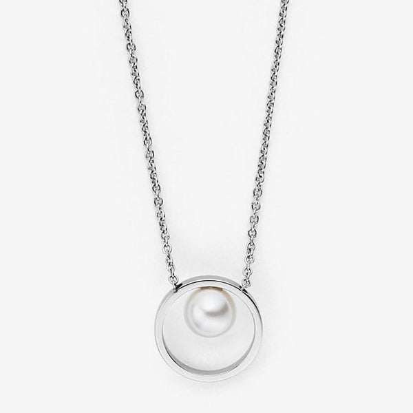 Skagen Jewellery Agnethe Short Silver-Tone Pearl Pendant Necklace - SKJ0973040