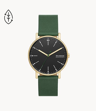 Skagen - Signature Three-Hand Evergreen Leather Watch