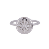 Boh Runga - Starburst Button Ring - Silver - Size Q