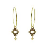 Lindi Kingi Design - Aztec Hoop Earrings Gold Pated