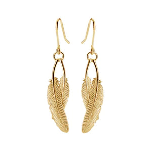 Boh Runga - Duo Miromiro Feather Earrings Gold Plated