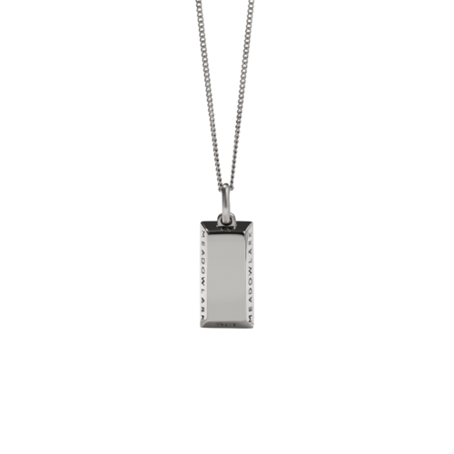 Meadowlark - Gold Bar Charm Necklace Silver