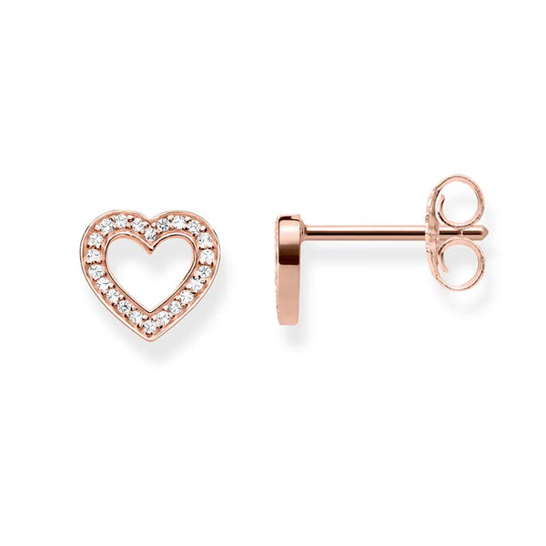 Thomas Sabo Open Heart Rose Gold Plate Studs - TH1945CZR