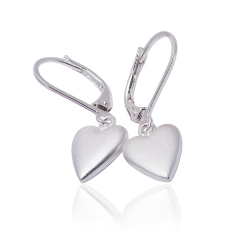 The Heart Series Drop Earrings - Silver
