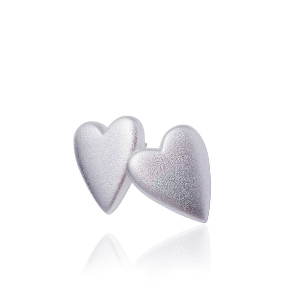 The Heart Series Stud Earrings - Silver