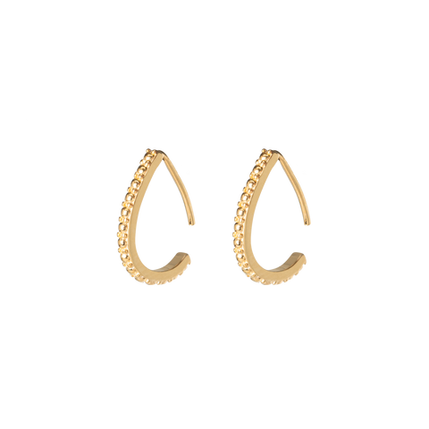 Boh Runga - Gold Plated Rocksteady Droplet Hoops