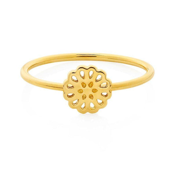 Boh Runga Lotus Ring - 9ct Yellow Gold, Size M