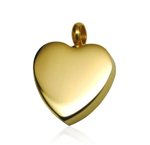 LIFE CYCLE CREMATION PENDANT - BRUSHED GOLD CLASSIC HEART