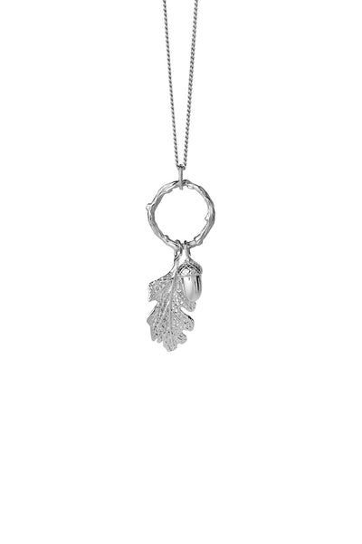 Karen Walker Acorn & Leaf Loop Necklace - Sterling Silver