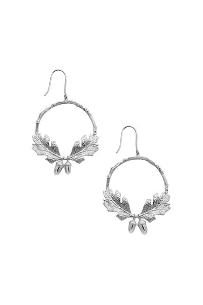 Karen Walker Acorn & Leaf Wreath Earrings - Sterling Silver