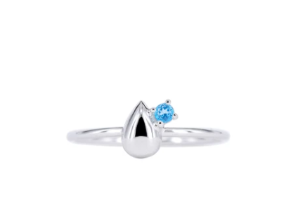 Boh Runga - The Duette In Blue Topaz Ring Size M Sterling Silver