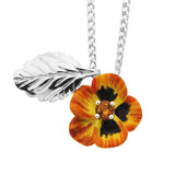 Karen Walker Pansy Necklace, Small Pansy- Silver, Yellow Enamel, Citrine