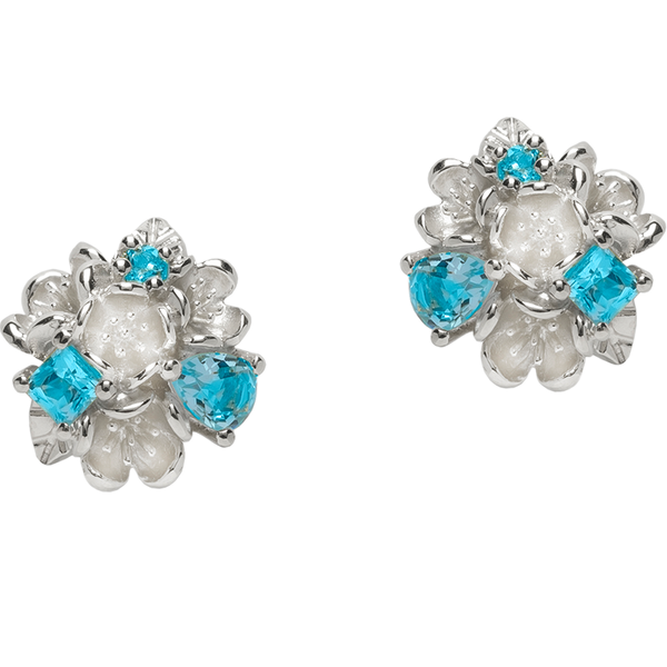 Karen Walker Rock Garden Earrings - Silver, Blue Topaz