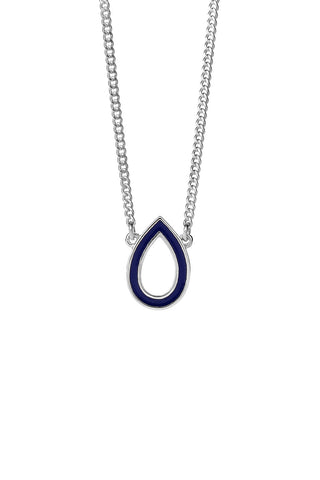 Karen Walker Capsule Necklace - Silver, Blue Enamel
