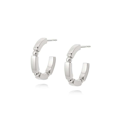 Daisy London Stacked Chunky Midi Hoops - Silver
