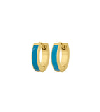 Edblad - Enamel Hoops Turquoise Gold