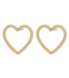 Edblad - Rope Heart Studs Medium Gold