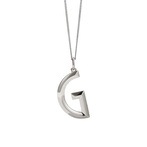Meadowlark - Faceted Letter Necklace Silver