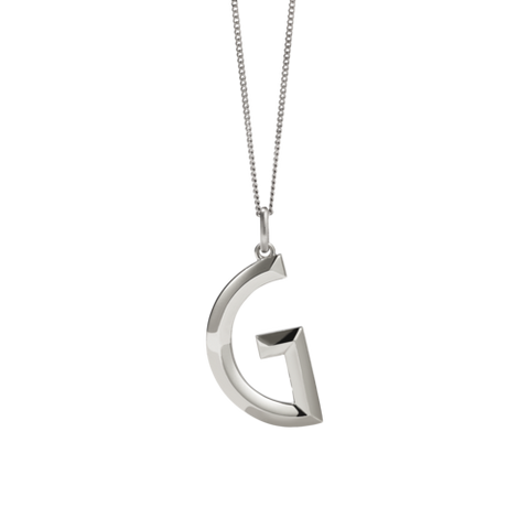 Meadowlark - Faceted Letter Necklace Silver