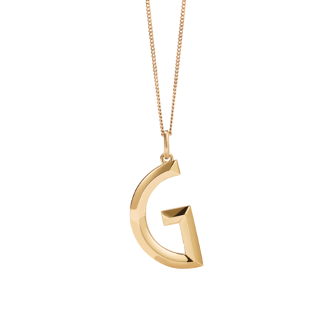 Meadowlark - Faceted Letter Necklace Gold Plated