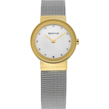 Bering Ladies Silver Mesh Watch Polished Gold 10126-001