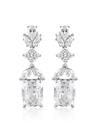 GEORGINI AVA WHITE CZ RHODIUM 3MILS EARRINGS