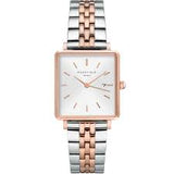 Rosefield 'The Boxy' Two-Tone Stainless Rose Gold White Dial Watch - QVSRD-Q014