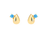 Boh Runga - The Duette In blue Topaz Studs In 14ct Gold Plated