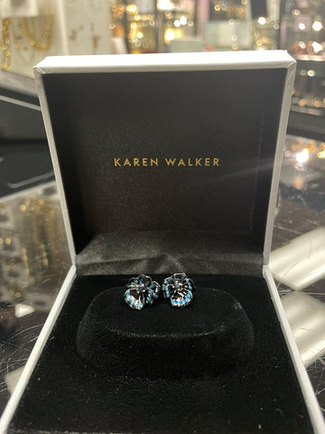 Karen Walker - Enamel Flower Earring 3mm Sapphire