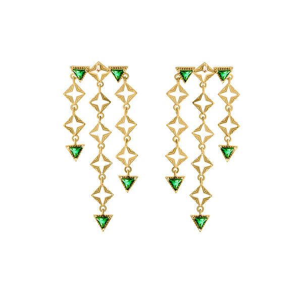Lindi Kingi - Emerald Byzante Earrings Gold