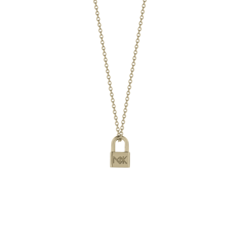 Meadowlark Lock Charm Necklace - Gold Plated