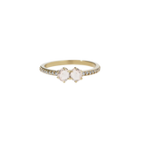 Meadowlark Luna Ring .05ct - 9ct Yellow Gold, Morganite & White Diamond