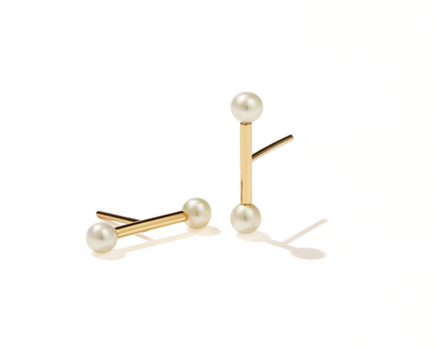 Meadowlark - Lunar Barbell Studs Earrings - Gold Plated