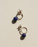 Meadowlark - Maya Hoops Small 9ct Yellow Gold With Blue Lapis