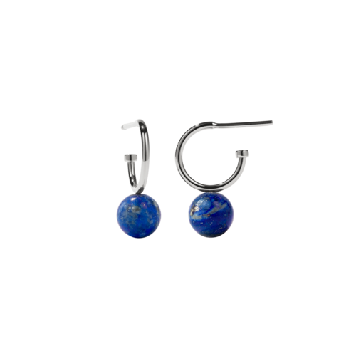 Meadowlark - Maya Hoops Small Silver With Blue Lapis