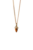 Karen Wlaker - Micro Acorn and Leaf Necklace Gold