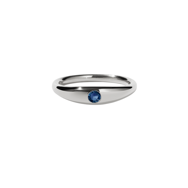Meadowlark - Mini Claude Ring, Sterling Silver and Blue Sapphire