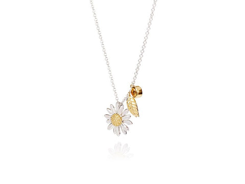 Daisy London English Daisy & Feather Drop Necklace