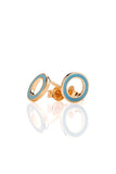 Karen Walker Orbit Studs - 9ct Gold, Turquoise Enamel