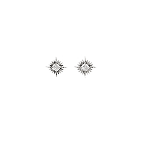 Lindi Kingi - Starburst Stud Earrings Platinum