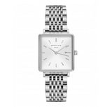 Rosefield 'The Boxy' White Sunray Silver Steel Watch - QWSS-Q08