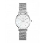 Rosefield 'The Small Edit' White Dial & Silver Mesh - 26WS-266