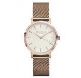 Rosefield 'The Tribeca' White Dial & Rose Gold Mesh Watch - TWR-T50