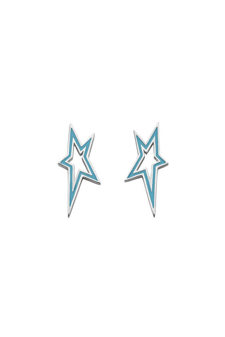 Karen Walker Star City Earrings - Silver, Turquoise Enamel