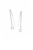 Karen Walker Mini Star Thread Earrings - Silver