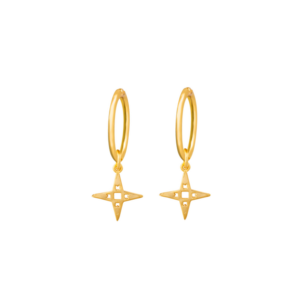 Lindi Kingi - Starseed Gold Hoop And Star Earrings