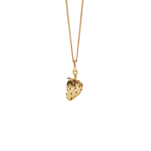 Meadowlark - Strawberry Charm Necklace Gold Plated
