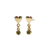 Meadowlark - Camille Stone Stud Earrings - Gold Plated - Green Sapphire