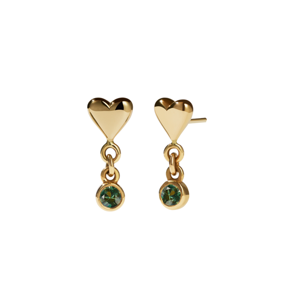 Meadowlark - Camille Stone Stud Earrings - Gold Plated - Green Sapphire